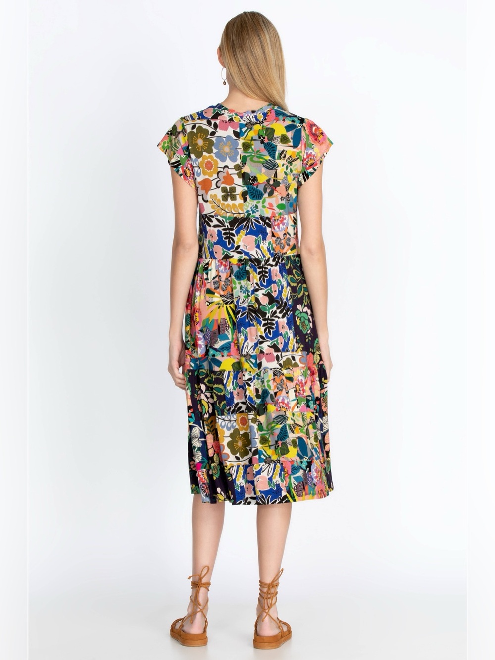 Johnny Was Chelsea Garden Tiered Tea Length Dress - Picture 2 of 7